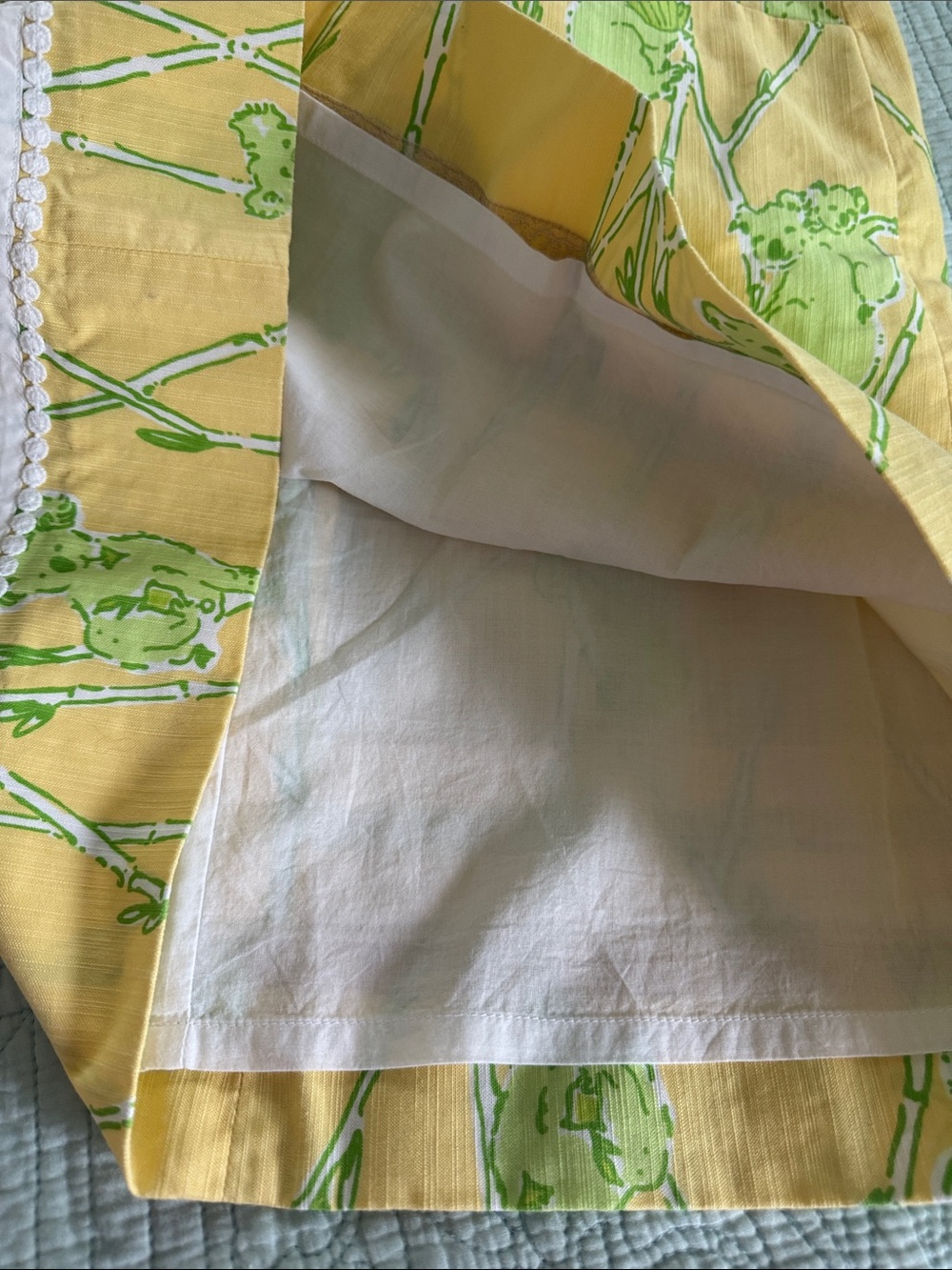 Lilly Pulitzer Yellow Green Koala Print Cotton Skirt - Picture 7 of 8